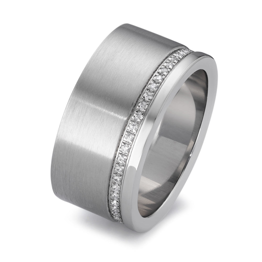 Bague Acier inoxydable Zircone blanc