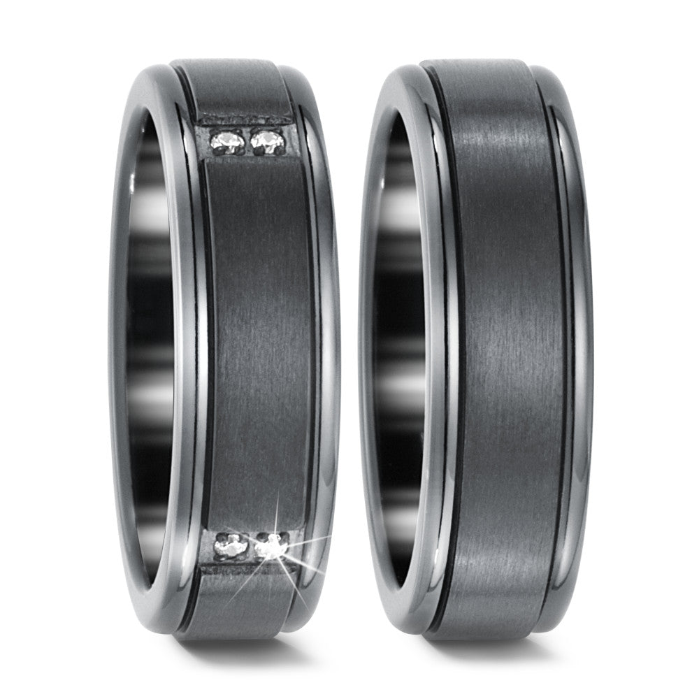 Partnerring Zirkonium Zirkonia 8 Steine