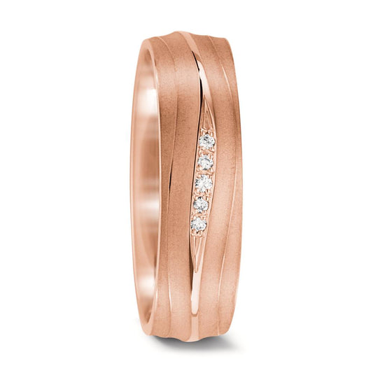 Partnerring 750/18 K Rosegold Diamant 0.028 ct, 5 Steine, tw-vsi