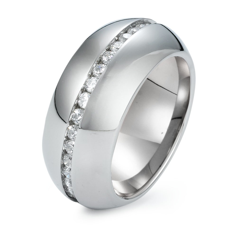 Bague Acier inoxydable Zircone