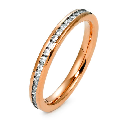 Bague d'éternité Acier inoxydable Zircone rosé PVD