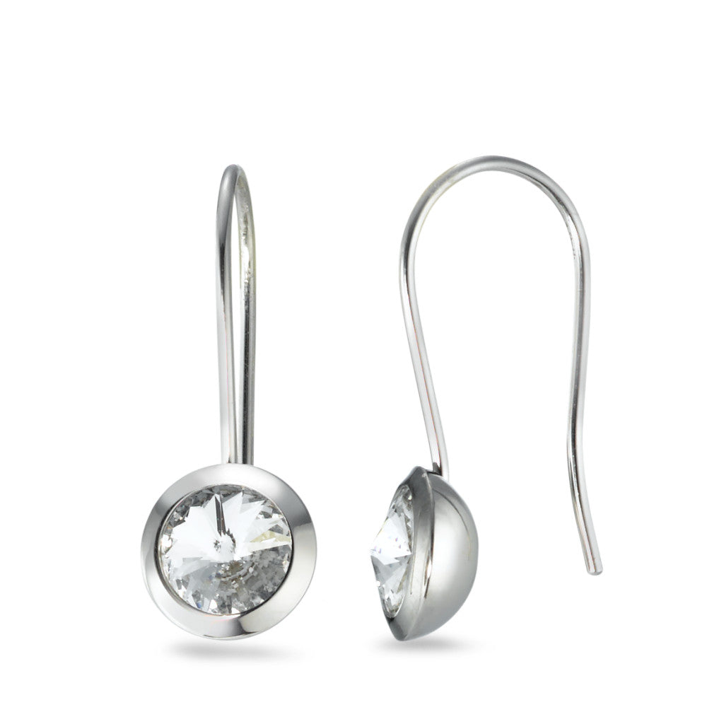 Pendant d'oreilles Acier inoxydable Zircone 2 Pierres