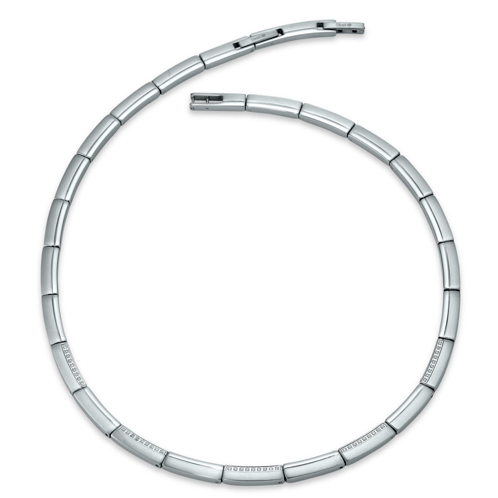 Collier Acier inoxydable Zircone 42-45 cm