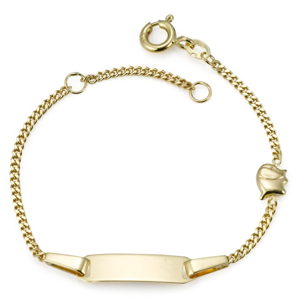 Bracciale con incisione Oro giallo 375/9K Elefante 12-14 cm