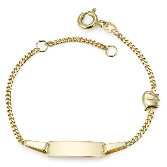 Bracciale con incisione Oro giallo 375/9K Elefante 12-14 cm