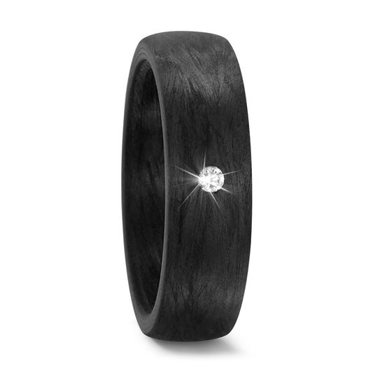 Fingerring Carbon Diamant 0.03 ct, w-si