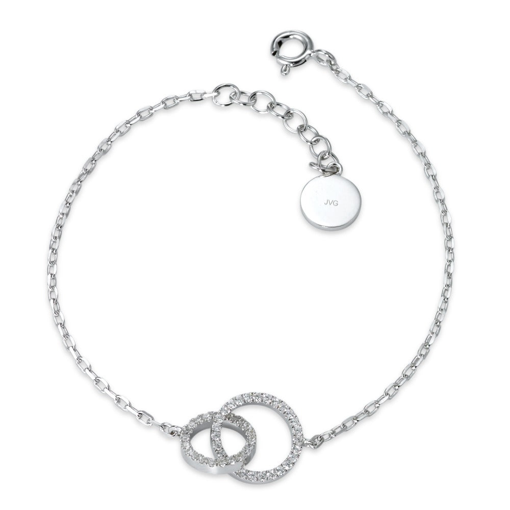 Bracciale Argento Zirconia rodiato 16.5-17.5 cm Ø10 mm