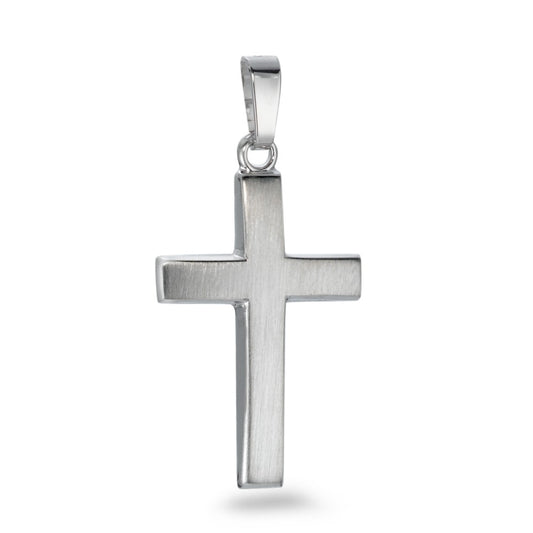 Pendentif Or blanc 9K Croix