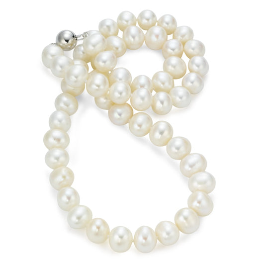 Collana Oro bianco 585/14 kt Perla coltivata d'acqua dolce 50 cm