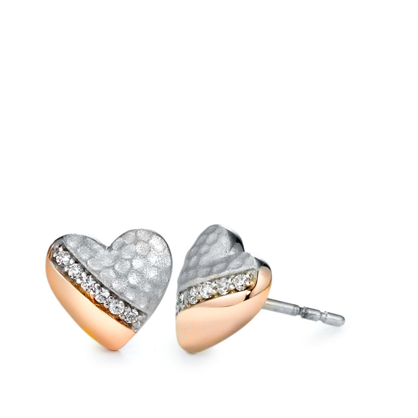 Clous d'oreilles Or blanc 9K Zircone