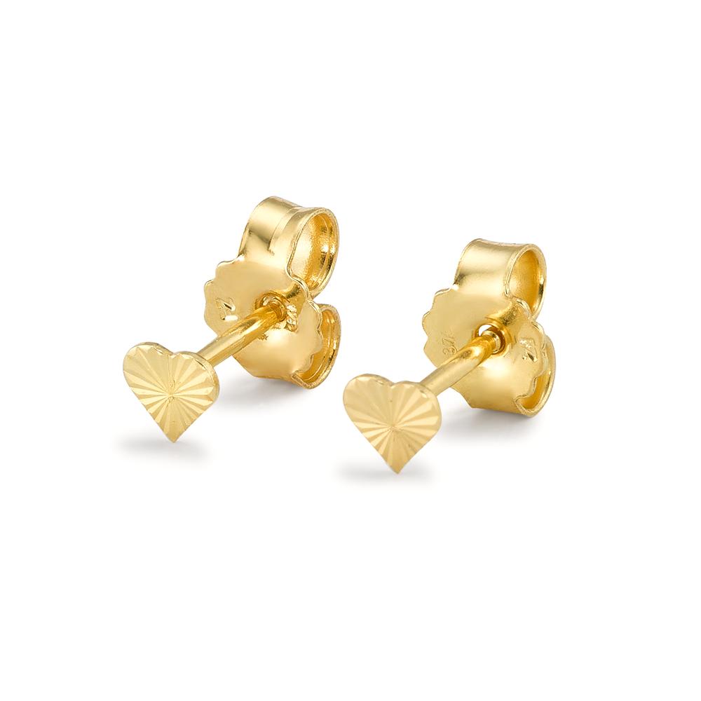 Clous d'oreilles Or jaune 9K Coeur Ø4 mm