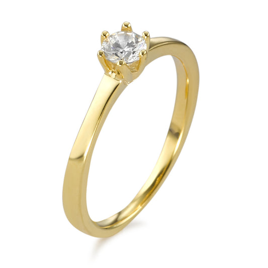 Anello solitario Oro giallo 375/9K Zirconia