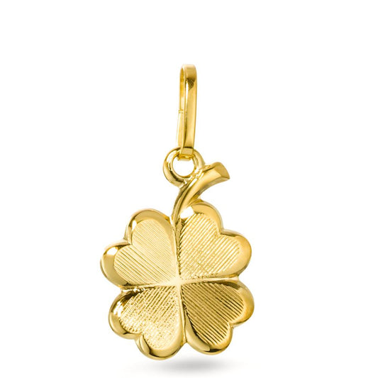 Pendentif Or jaune 9K Feuille de Trèfle Ø10 mm