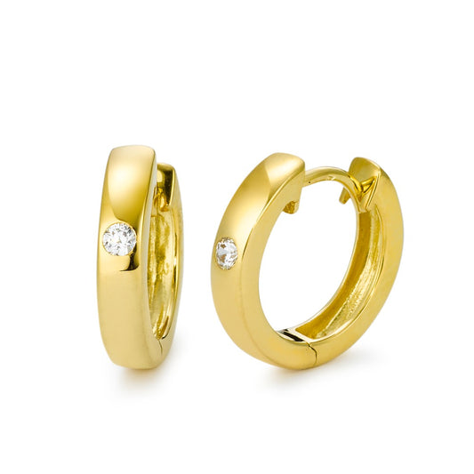 Orecchini circolari Oro giallo 375/9K Zirconia 2 pietra