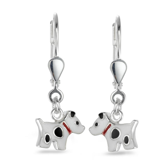 Pendant d'oreilles Argent Laqué Chien