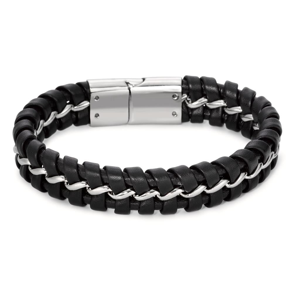 Bracelet Cuir, Acier inoxydable 21 cm