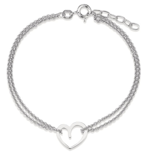 Bracciale Argento rodiato Cuore 17-19 cm Ø12 mm