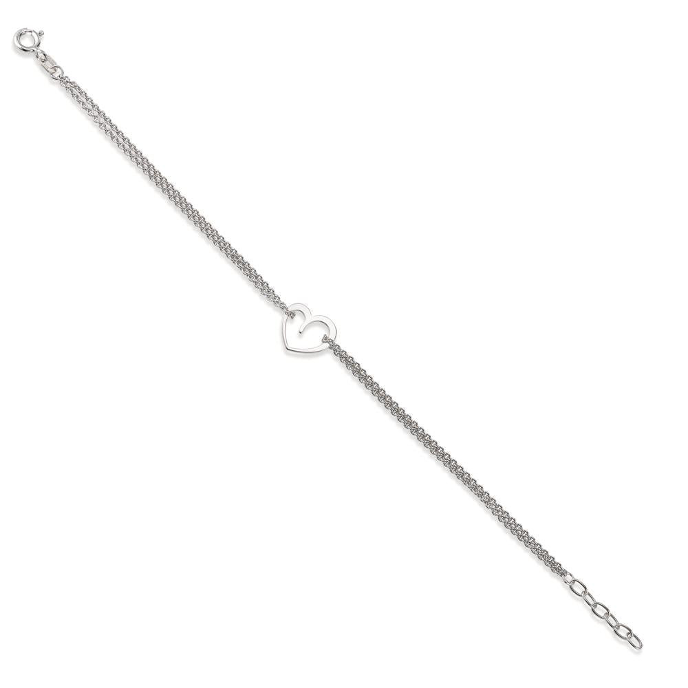 Bracciale Argento rodiato Cuore 17-19 cm Ø12 mm