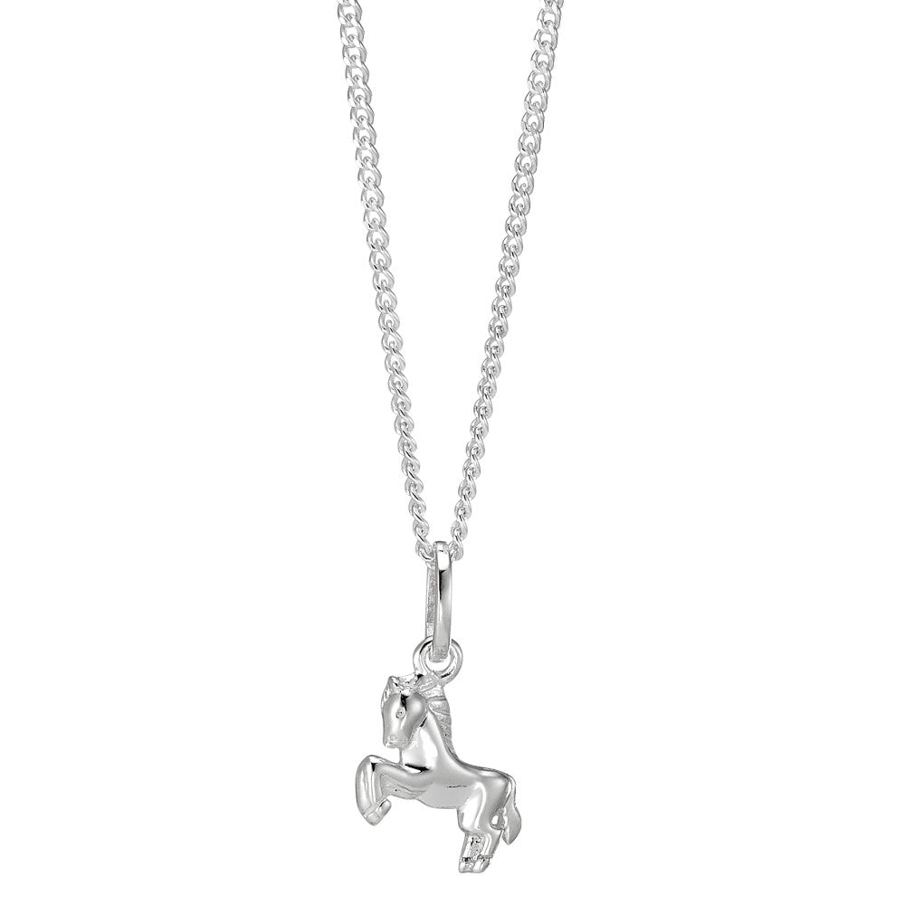 Chaînette avec pendentif Argent Rhodié Cheval 36 cm