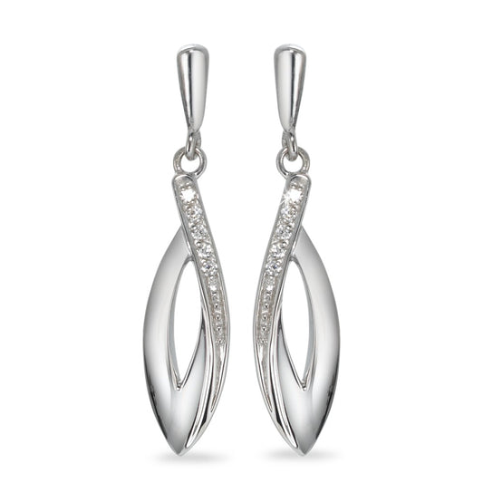 Pendant d'oreilles Or blanc 9K Zircone 10 Pierres