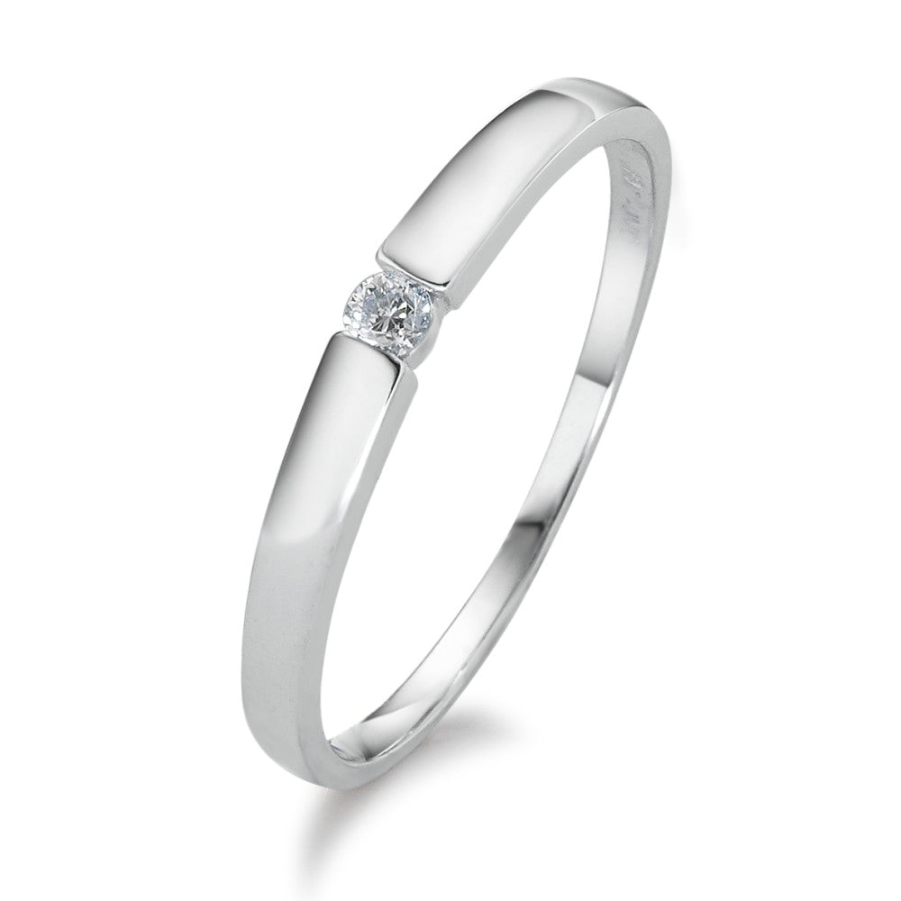 Solitär Ring 750/18 K Weissgold Diamant 0.05 ct, w-si