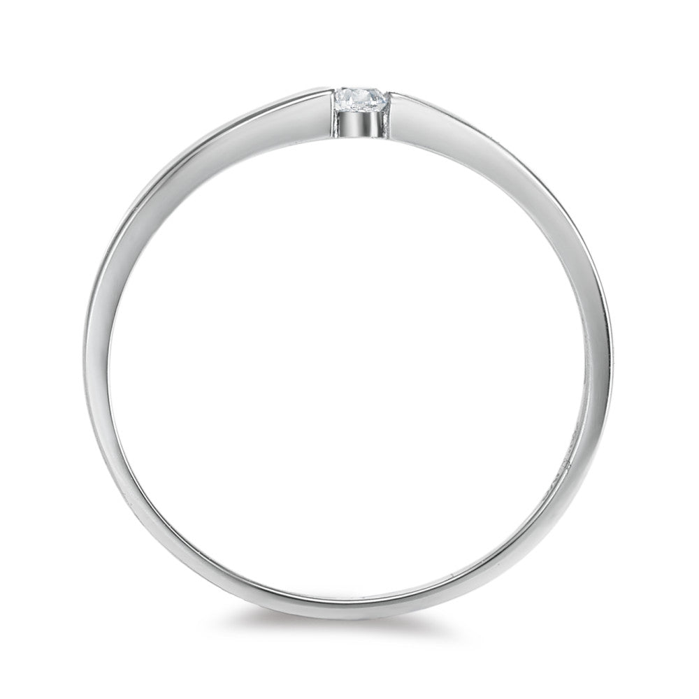 Solitär Ring 750/18 K Weissgold Diamant 0.05 ct, w-si