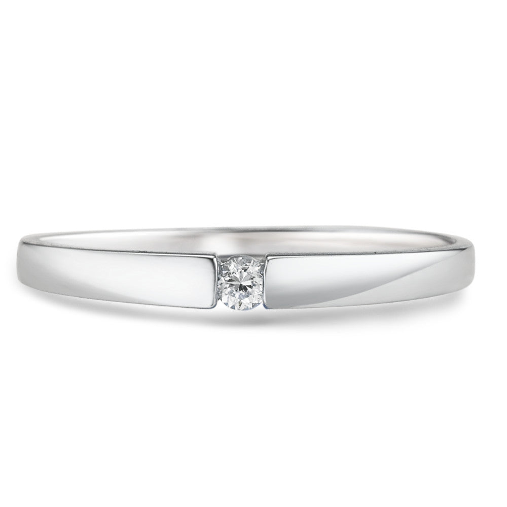 Solitär Ring 750/18 K Weissgold Diamant 0.05 ct, w-si