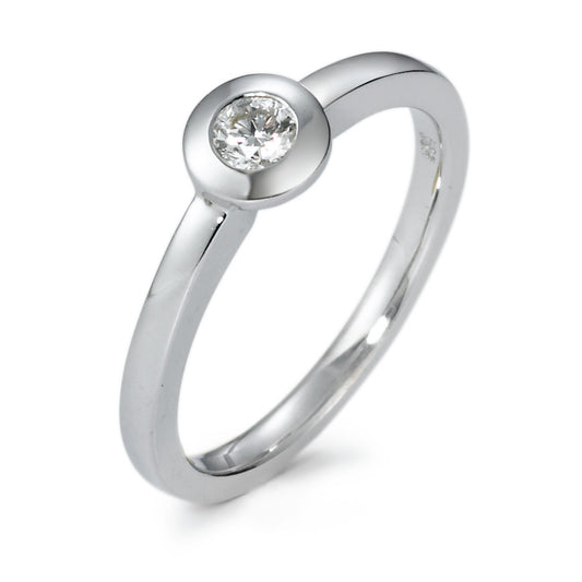 Bague solitaire Or blanc 14K Diamant 0.15 ct, w-si