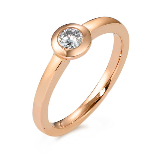 Bague Or rose 14K Diamant 0.20 ct, w-si