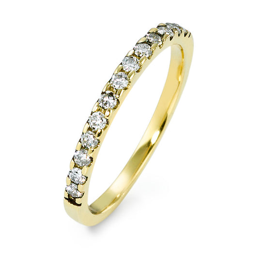 Memory Ring 585/14 K Gelbgold Diamant 0.25 ct, 13 Steine, w-si