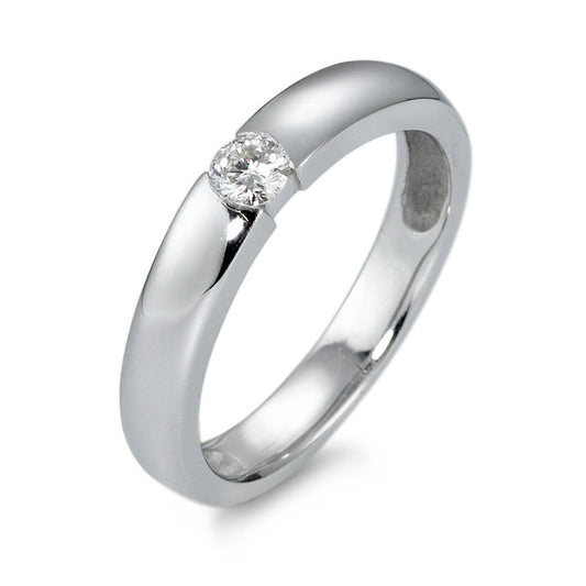 Bague solitaire Or blanc 14K Diamant 0.15 ct, w-si