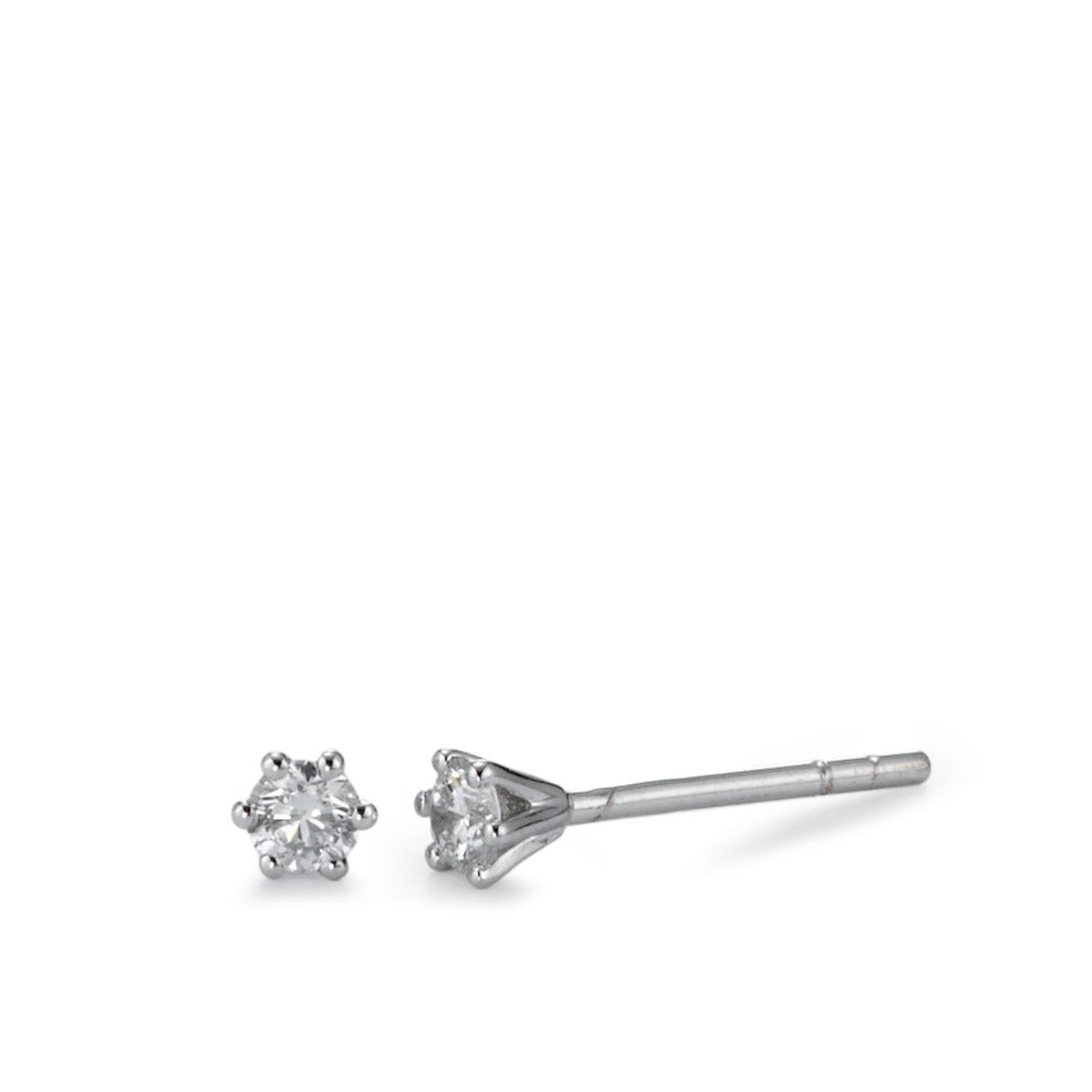 Clous d'oreilles Or blanc 18K Diamant 0.15 ct, 2 Pierres, w-si Ø3 mm