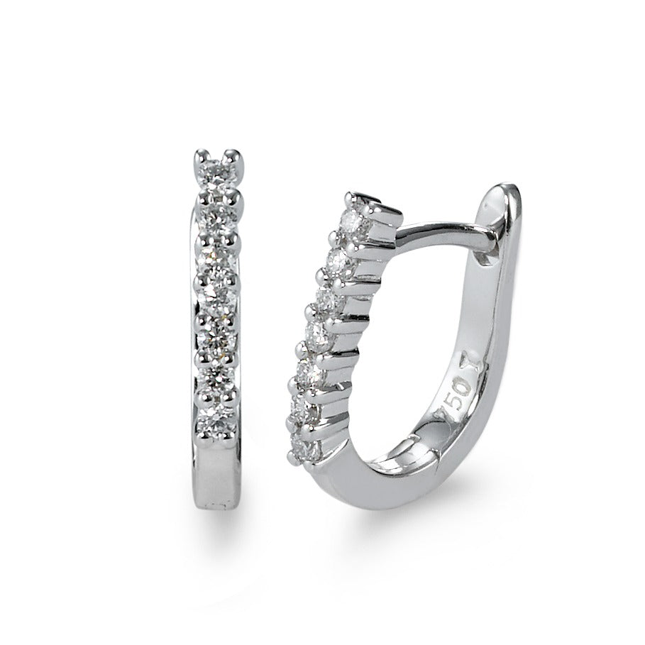 Orecchini circolari Oro bianco 750/18 carati Diamante 0.14 ct, 14 pietra, w-si