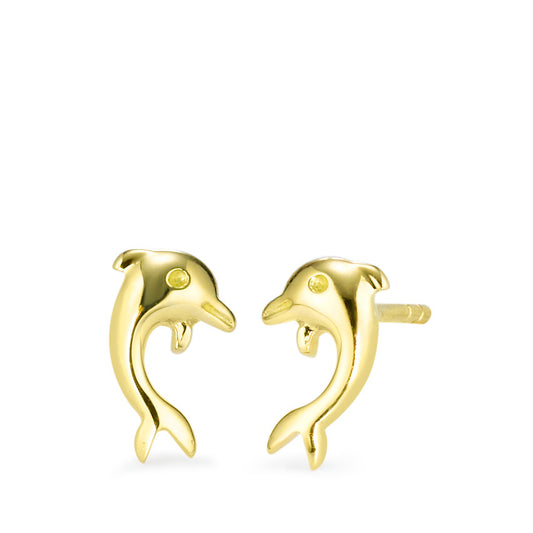 Clous d'oreilles Or jaune 18K Dauphin