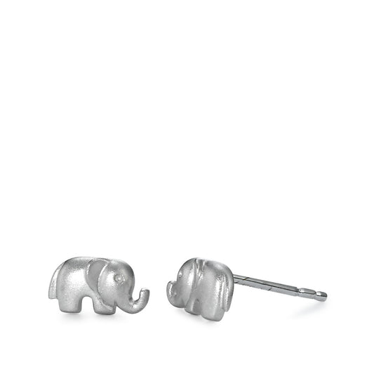 Clous d'oreilles Or blanc 18K Éléphant