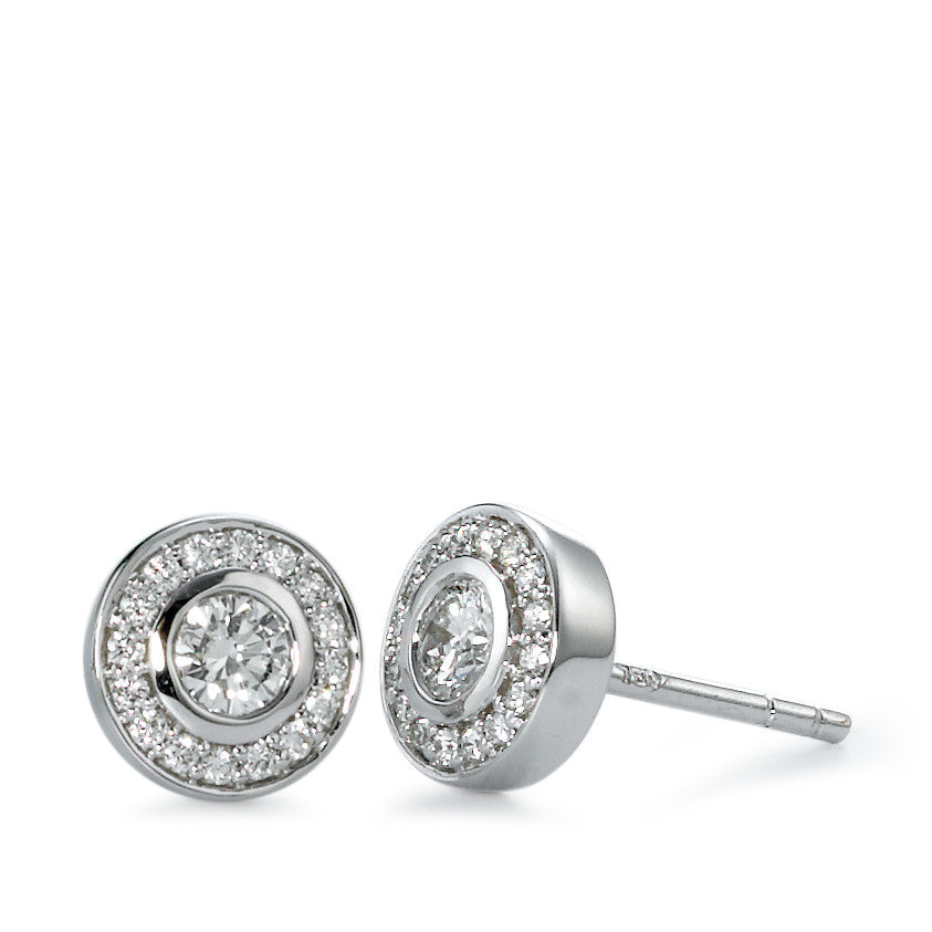 Clous d'oreilles Or blanc 18K Diamant 0.39 ct, 34 Pierres, w-si Ø7 mm