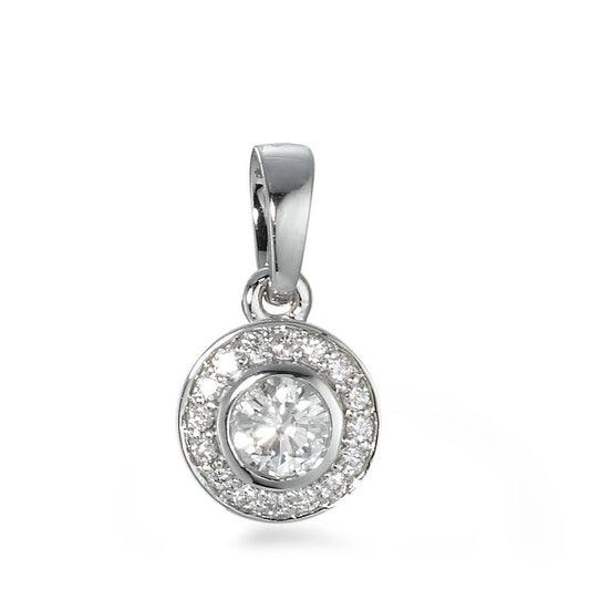 Pendentif Or blanc 18K Diamant 0.27 ct, 17 Pierres, w-si