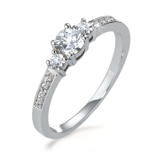 Bague Or blanc 18K Diamant 0.40 ct, 11 Pierres, w-si