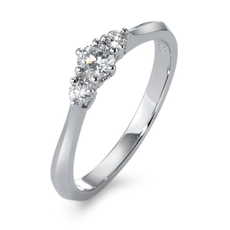 Bague Or blanc 18K Diamant 0.27 ct, 3 Pierres, w-si