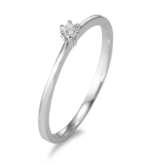 Bague solitaire Or blanc 18K Diamant 0.05 ct, w-si