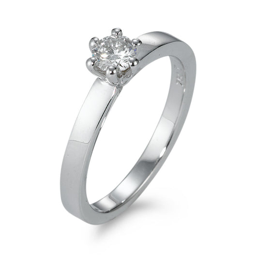 Solitär Ring 750/18 K Weissgold Diamant 0.30 ct, w-si