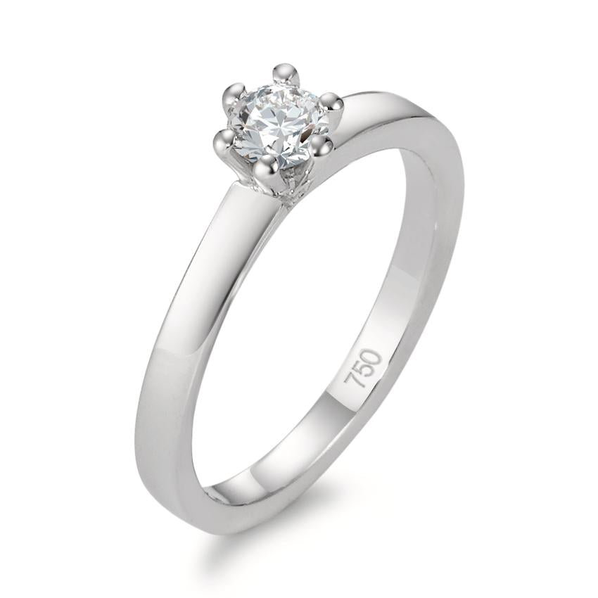 Bague solitaire Or blanc 18K Diamant 0.25 ct, w-si