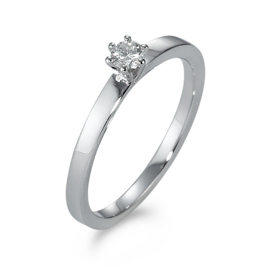 Bague solitaire Or blanc 18K Diamant 0.15 ct, w-si