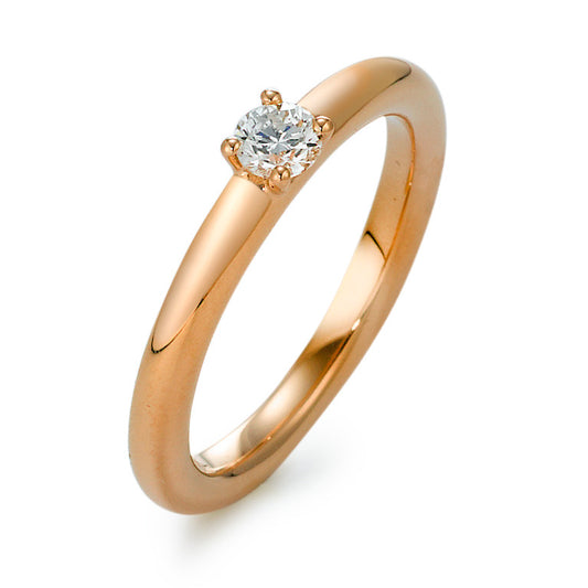 Bague solitaire Or rouge 18K Diamant 0.20 ct, w-si