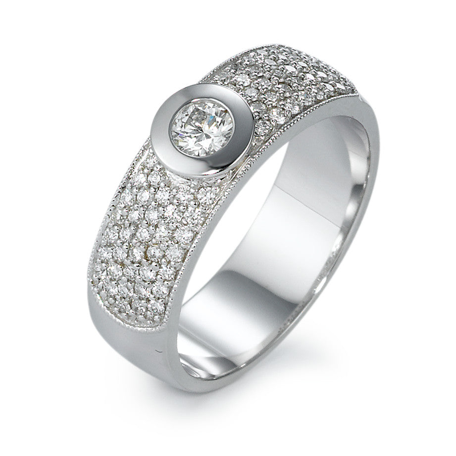 Bague Or blanc 18K Diamant 0.66 ct, 71 Pierres, w-si