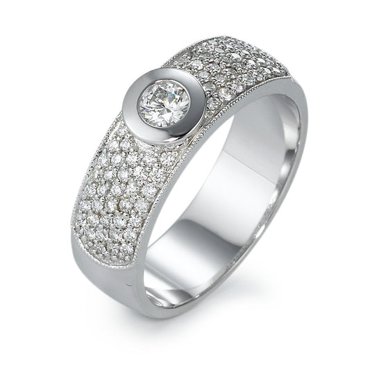 Bague Or blanc 18K Diamant 0.66 ct, 71 Pierres, w-si