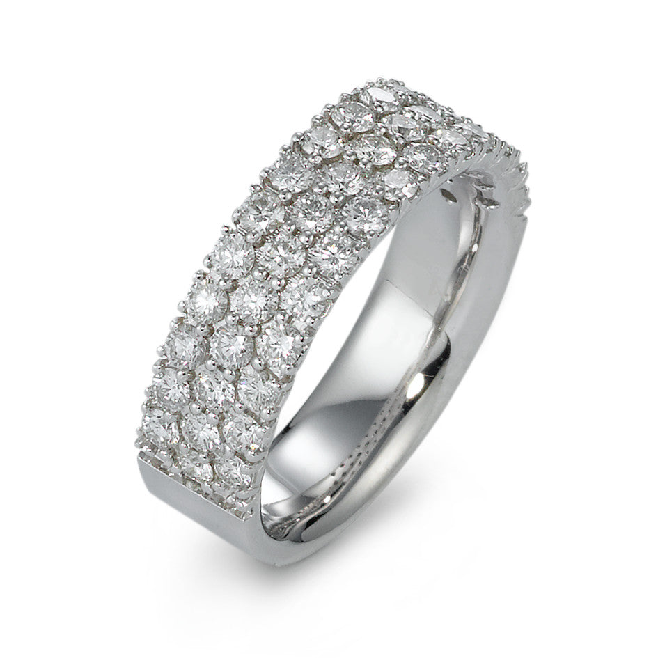 Bague Or blanc 18K Diamant 1.24 ct, 43 Pierres, w-si