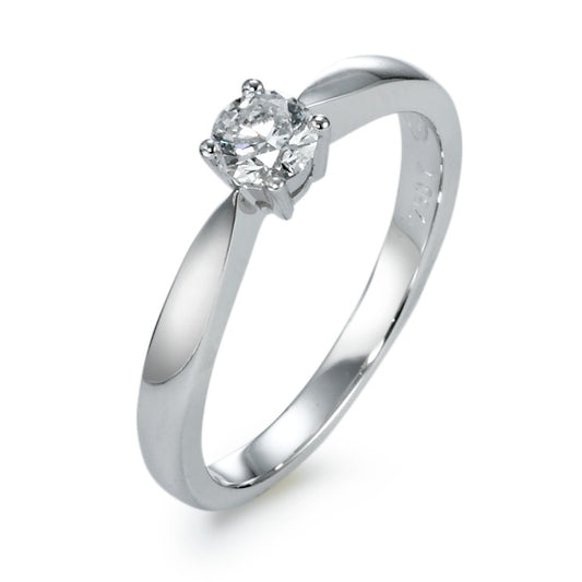 Bague solitaire Or blanc 18K Diamant 0.30 ct, w-si