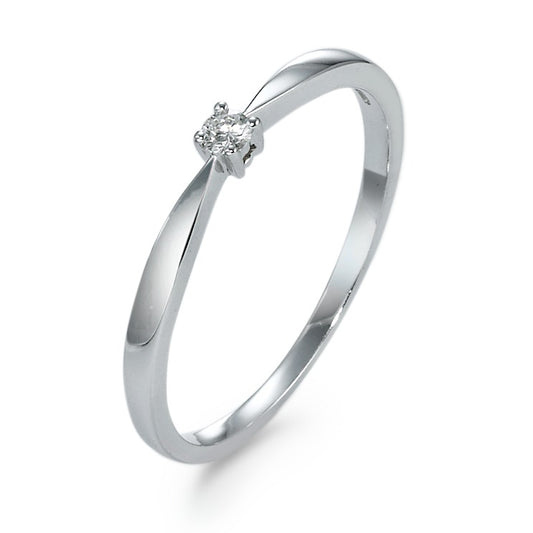 Bague solitaire Or blanc 18K Diamant 0.05 ct, w-si