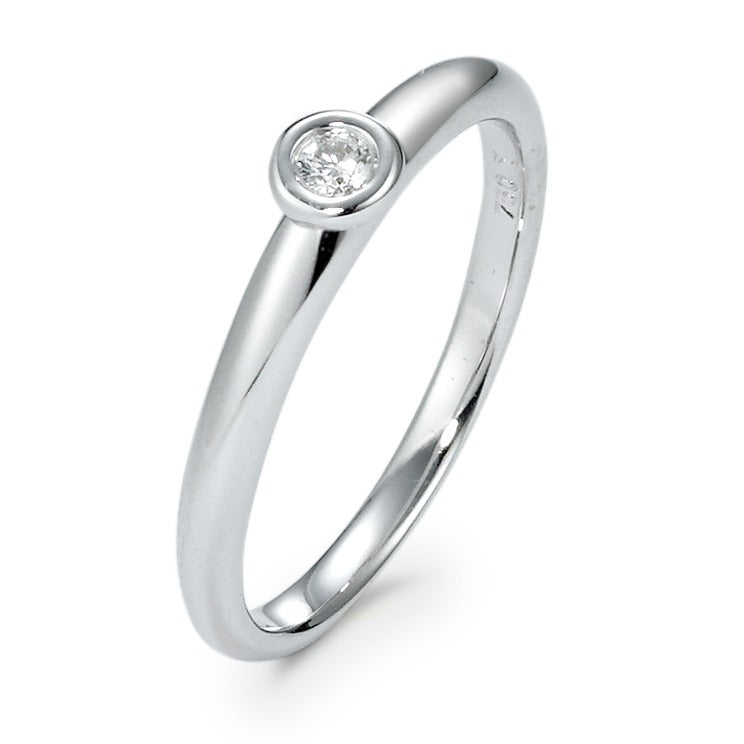 Solitär Ring 750/18 K Weissgold Diamant 0.05 ct, w-si